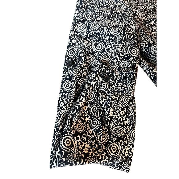 Ann Taylor Loft Long Sleeve Romper Jumpsuit, Navy/White, Size 00, Button Up - Picture 5 of 11